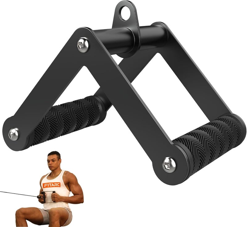 Fitarc ملحقات كابل مقبض صف مزدوج للصالة الرياضية، ملحق V بار غير قابل للانزلاق لمعدات الصالة الرياضية المنزلية، ملحق T بار لتدريب الظهر، ملحقات سحب LAT وملحقات آلة الكابل - Image 1
